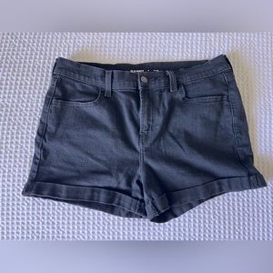 Size 6 midrise black denim shorts from old navy